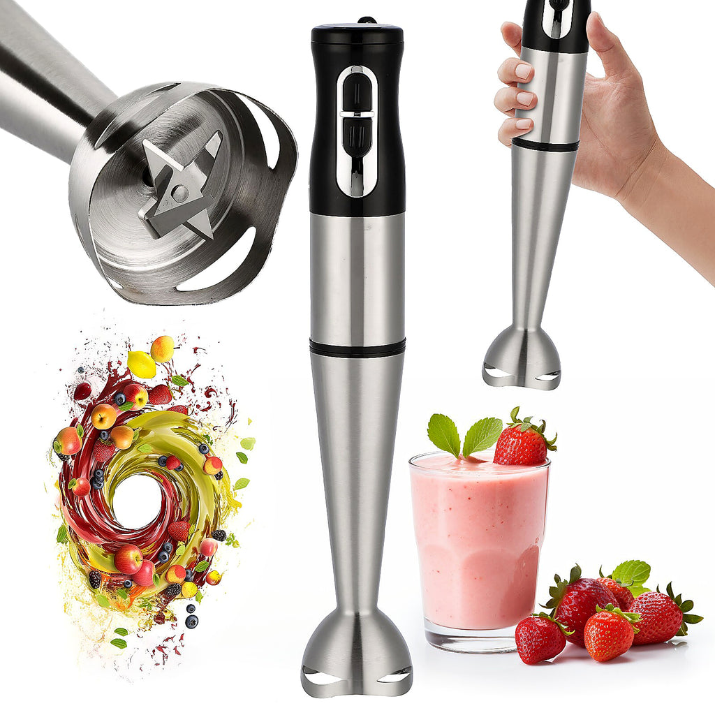 1200W Stabmixer Hand Blender Pürierstab Pürierer Püriergerät Mixer Silber