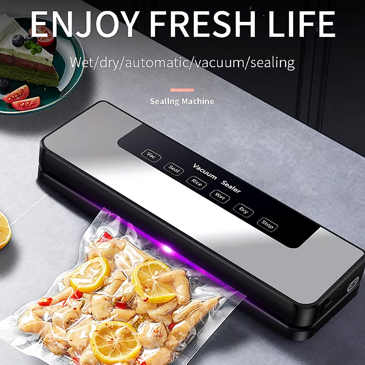 Electric Sealing Machine +30 Bags Automatic Vacuum Sealer Food Sealer Dry Wet