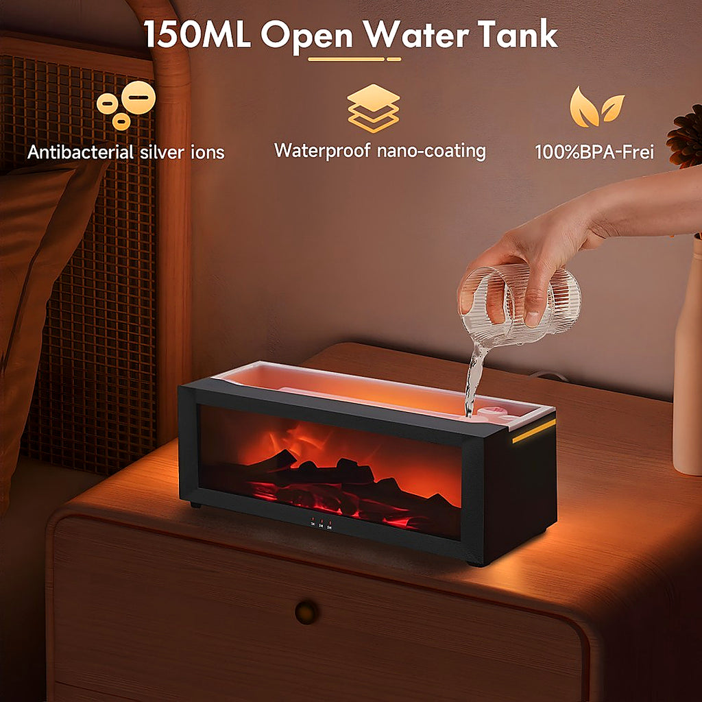 Flammen LED Licht Luftbefeuchter Aroma Diffuser Diffusor mit Timer Fernbedienung