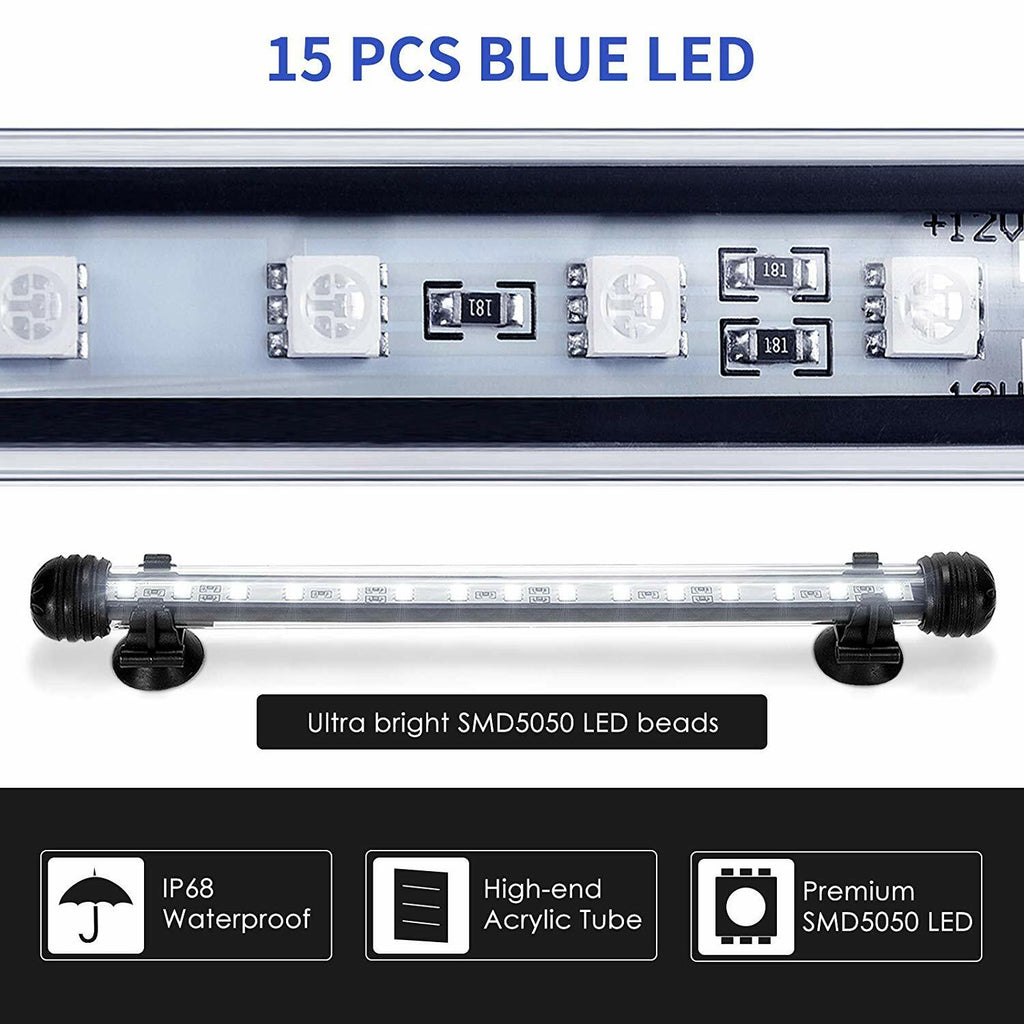 38 cm Aquarium LED-Lichtleiste, 5050 RGB LED-Streifen, tauchfähig, mit UK-Netzstecker