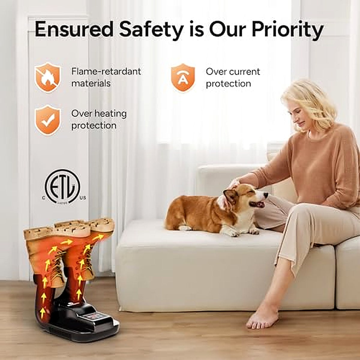 Shoe Dryer Electric Foot Warmer Shoe Heater Shoe Warmer Shoes Boot Dryer Glove Dryer Dry with Heat Fan Quick Drying for Shoes Hats Ski Boots
