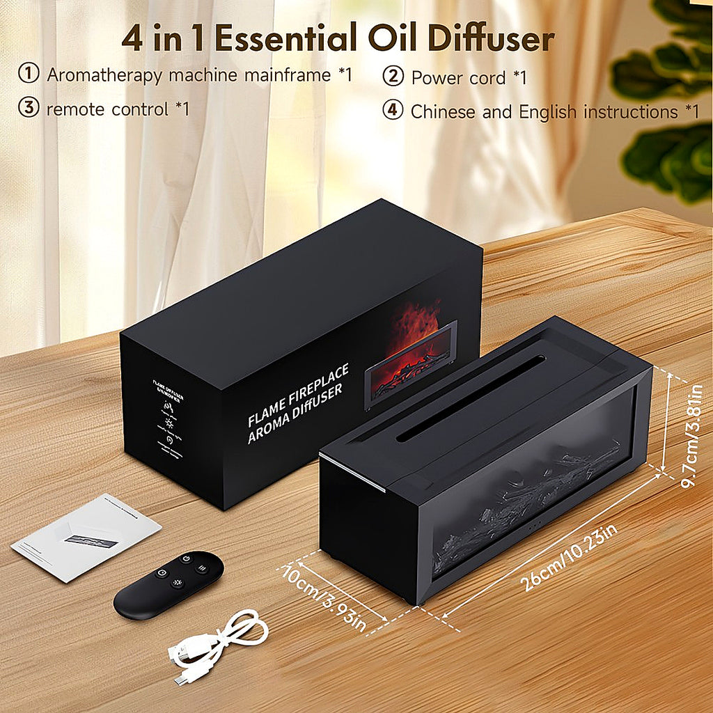 Flammen LED Licht Luftbefeuchter Aroma Diffuser Diffusor mit Timer Fernbedienung
