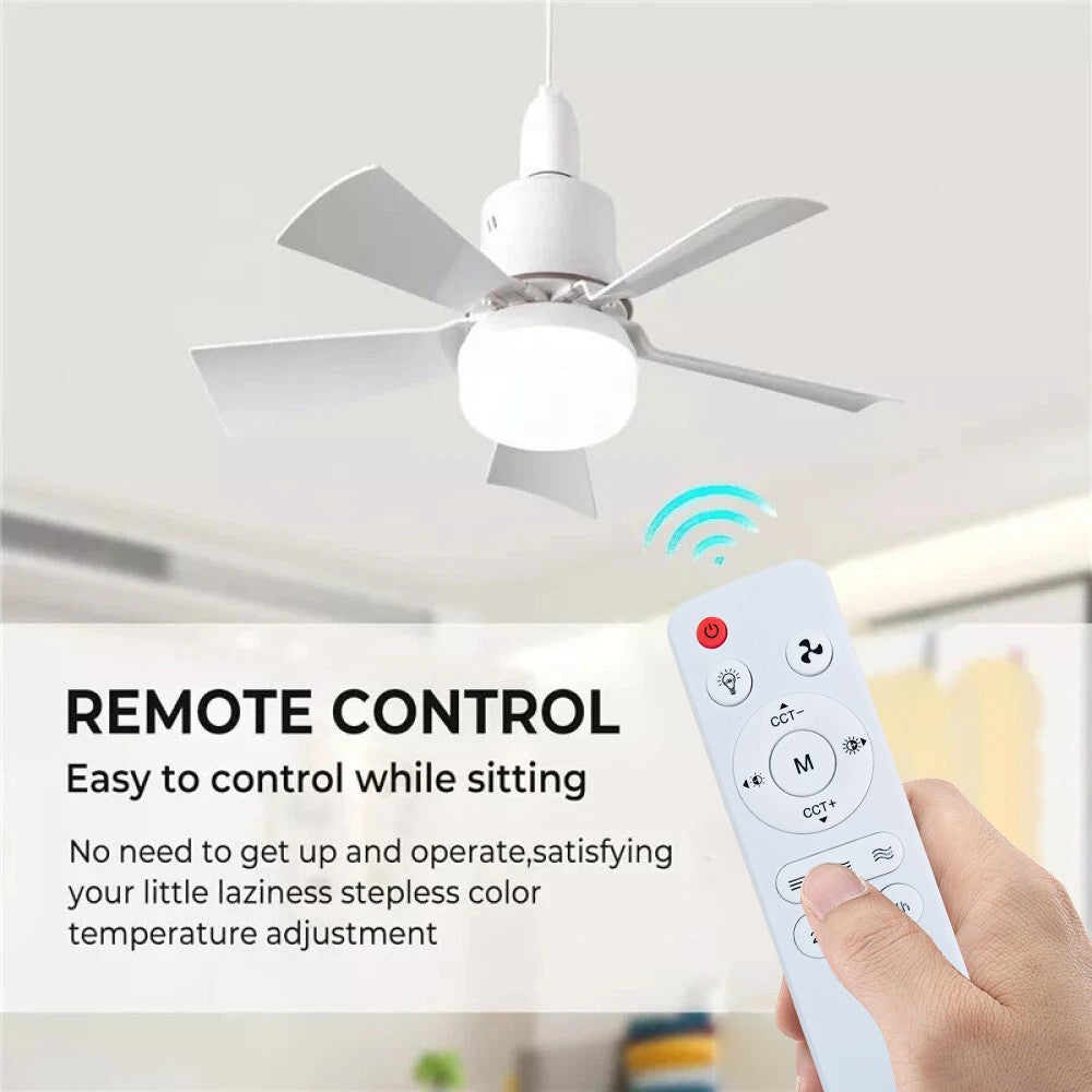 40W schwarzer LED-Deckenventilator mit Licht, Fernbedienung, 3 Geschwindigkeitsstufen, dimmbar, B22, E27-Adapter UK