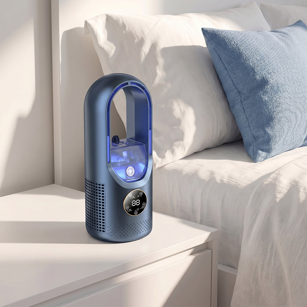 Portable Air 6 Speed Timer Air Conditioner Cooler Leafless Electric Fan UK