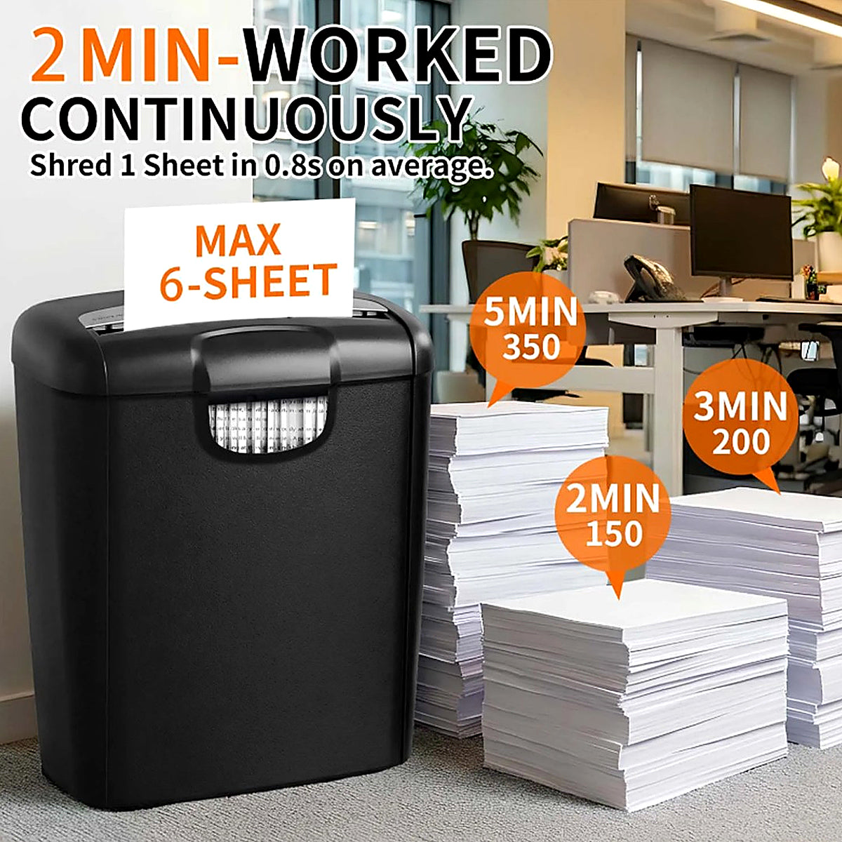 Paper Shredder 5 Sheet 10 Litre Strip Cut A4 Auto on Reverse For Home Office UK