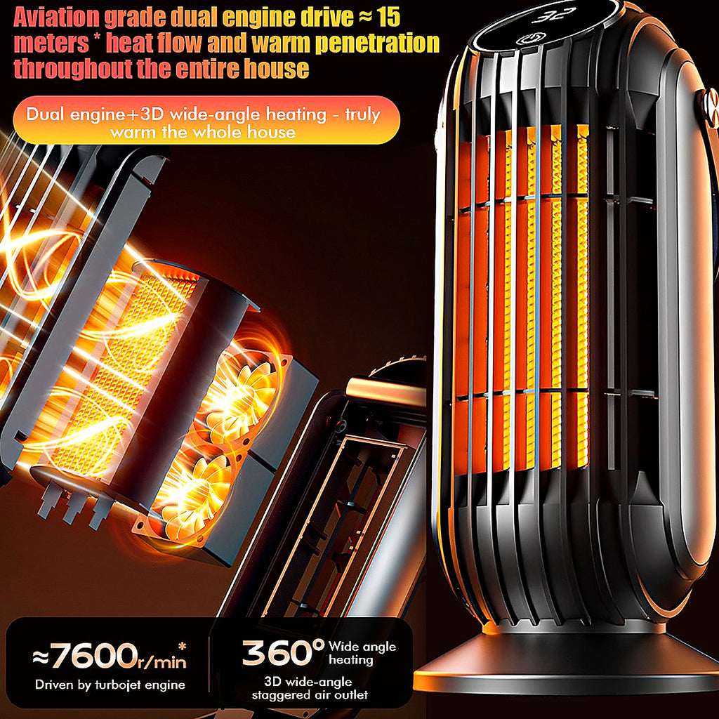 2500W Portable Electric Space Heater Small PTC Ceramic Heater Fan Quick Heating