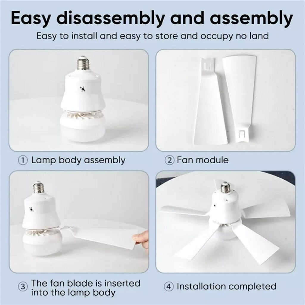 40W White LED Ceiling Fan Light ,Remote Control 3 Speeds, Dimmable B22, E27 Adapter UK