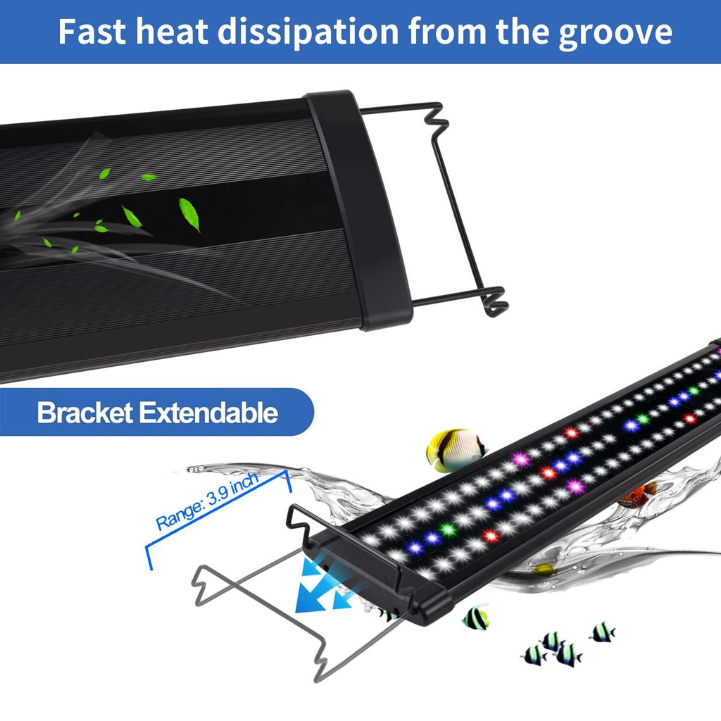 90-110CM  NEW Aquarium Fish Tank LED Light Over-Head Full Spectrum Plant Lighting Lamp UK