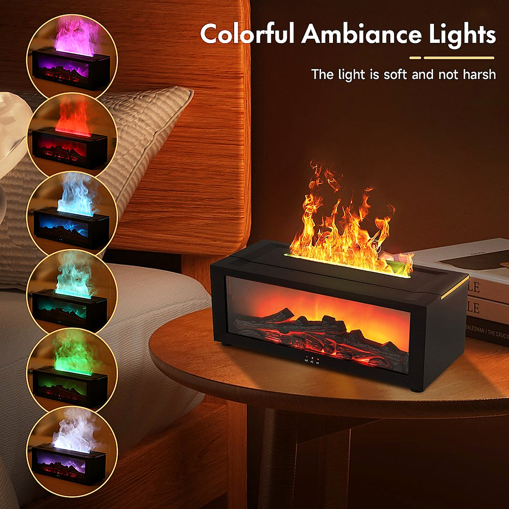Flammen LED Licht Luftbefeuchter Aroma Diffuser Diffusor mit Timer Fernbedienung