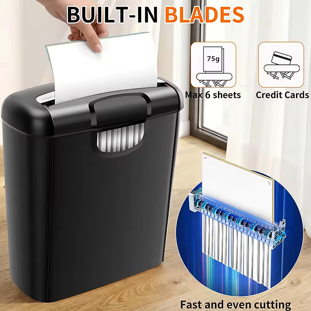 Paper Shredder 5 Sheet 10 Litre Strip Cut A4 Auto on Reverse For Home Office UK