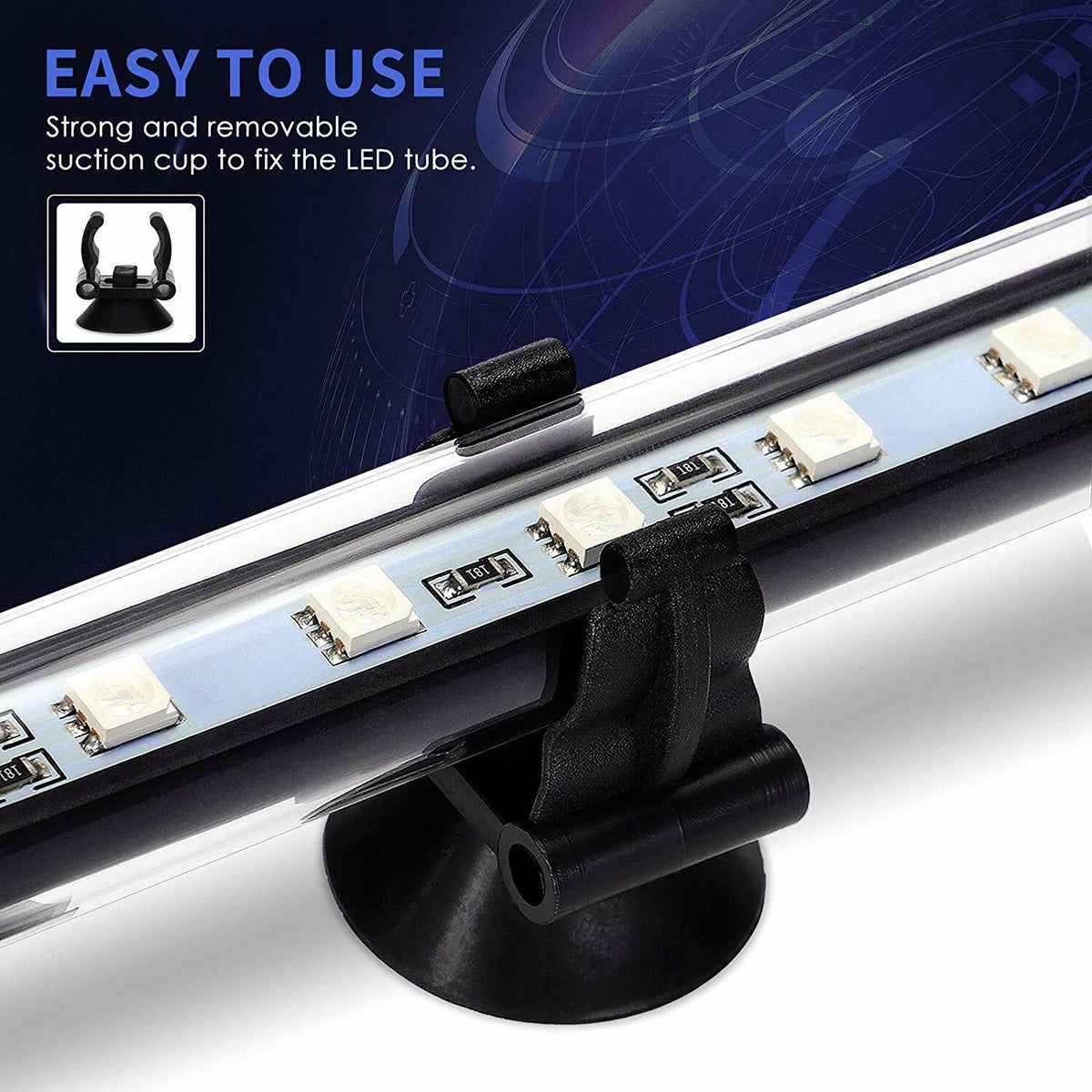 18 cm LED-Aquariumleuchte, 5050 RGB-Lichtleiste, tauchfähig, mit UK-Stecker