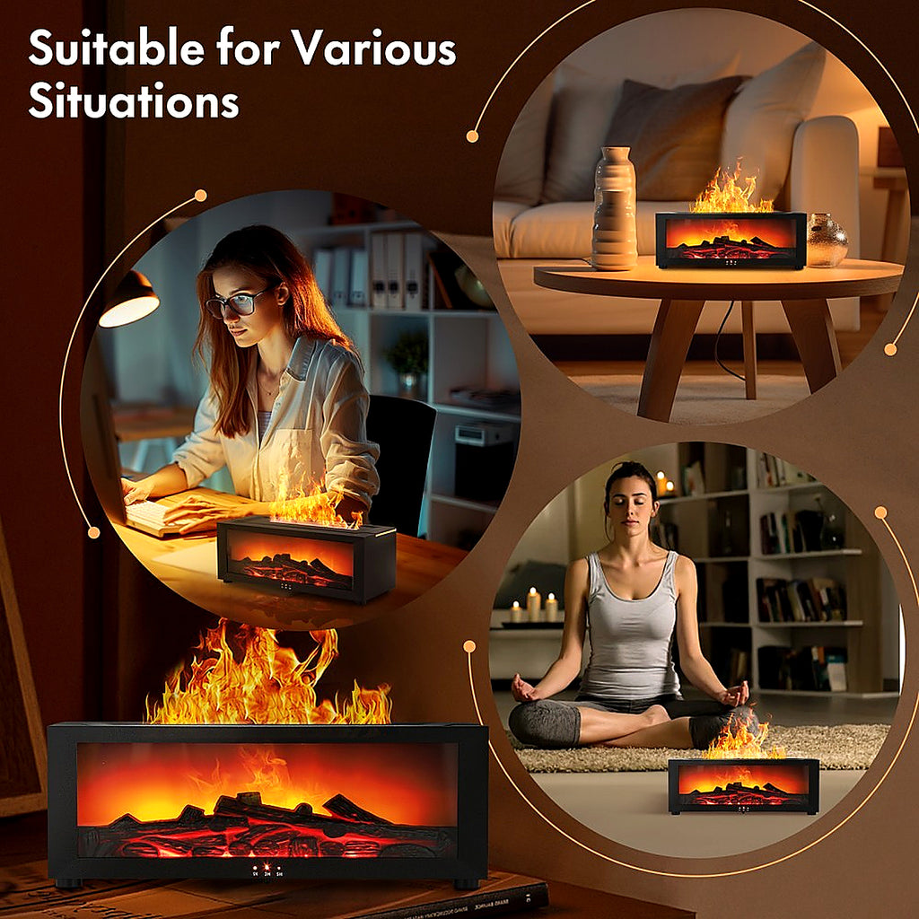 Flammen LED Licht Luftbefeuchter Aroma Diffuser Diffusor mit Timer Fernbedienung