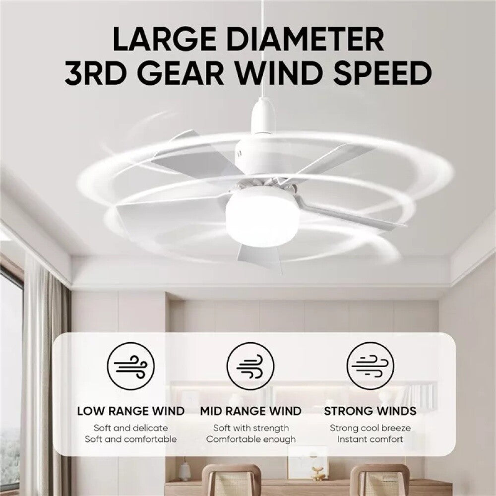 40W White LED Ceiling Fan Light ,Remote Control 3 Speeds, Dimmable B22, E27 Adapter UK