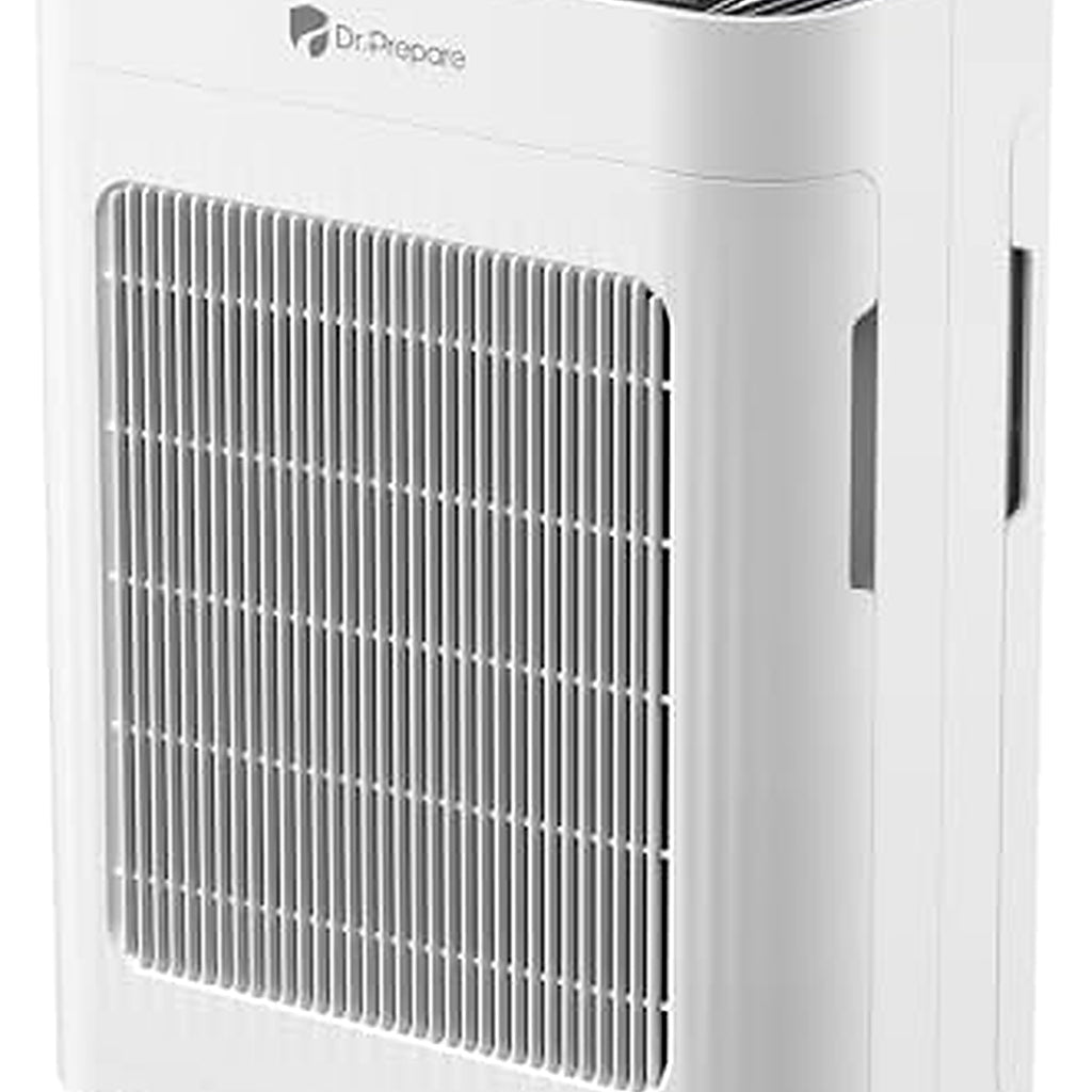 DR.PREPARE Air Purifier for Allergy Sufferers, Ultra Quiet and Energy Efficient HEPA Air Purifier Against 99.97 Percent Mould Dust, Washable Pre Filter, 15 dB, Sleep Mode, for Bedrooms, Offices