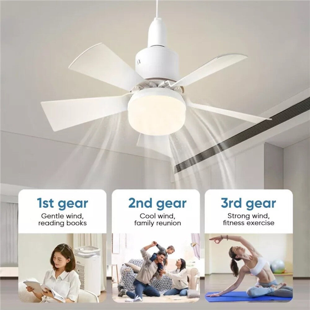 40W White LED Ceiling Fan Light ,Remote Control 3 Speeds, Dimmable B22, E27 Adapter UK