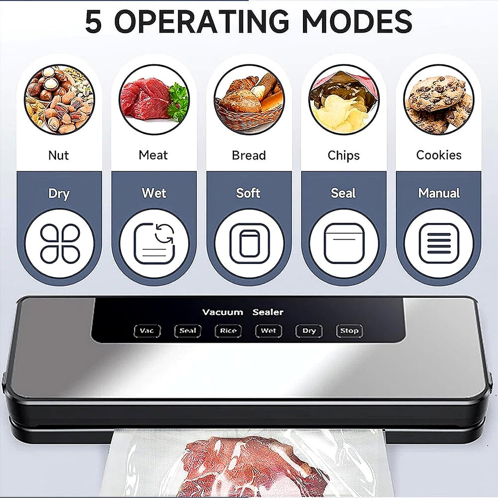 Electric Sealing Machine +30 Bags Automatic Vacuum Sealer Food Sealer Dry Wet