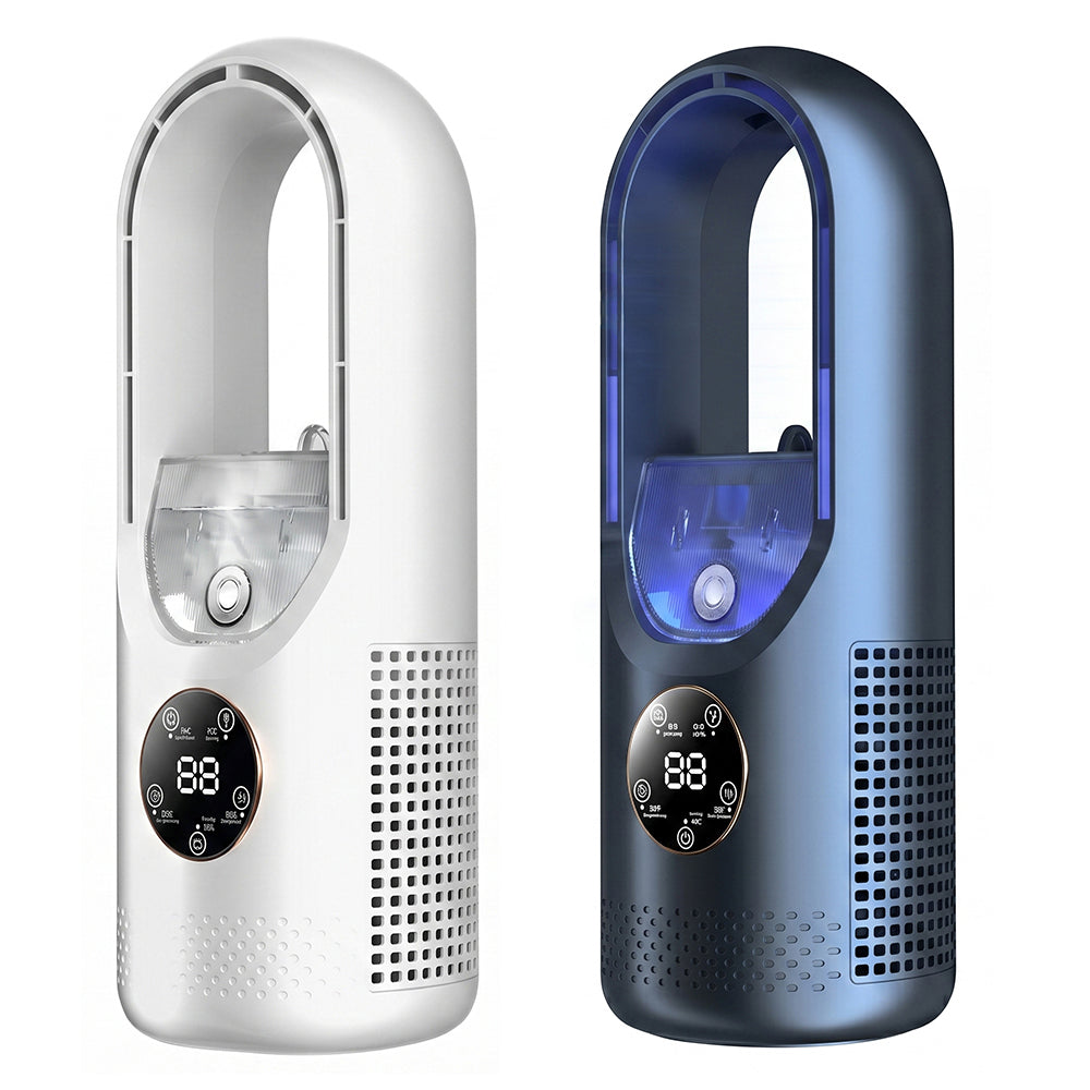 Portable Air 6 Speed Timer Air Conditioner Cooler Leafless Electric Fan UK