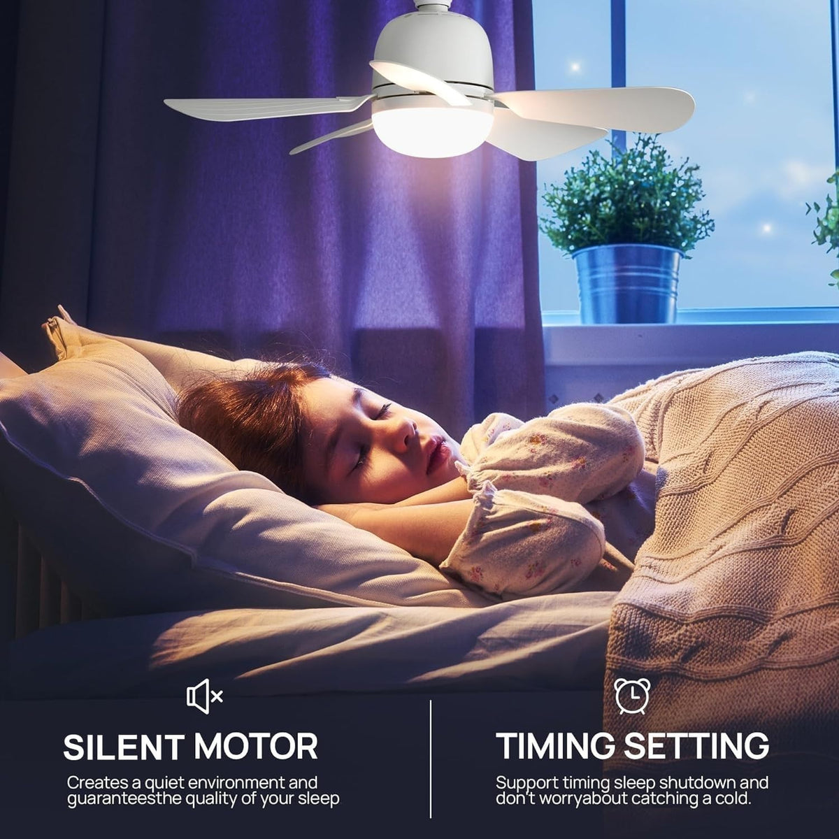 30/40W Modern Led Ceiling Fan with Light Dimmable E27 Bedroom Living Room Fan