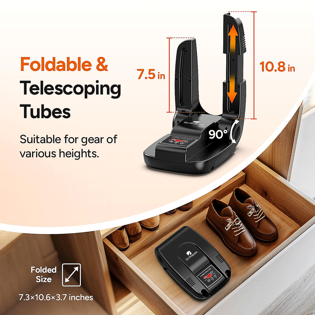 Shoe Dryer Electric Foot Warmer Shoe Heater Shoe Warmer Shoes Boot Dryer Glove Dryer Dry with Heat Fan Quick Drying for Shoes Hats Ski Boots