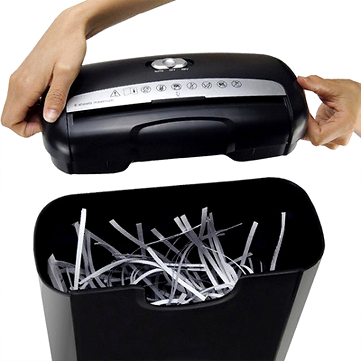Paper Shredder 5 Sheet 10 Litre Strip Cut A4 Auto on Reverse For Home Office UK