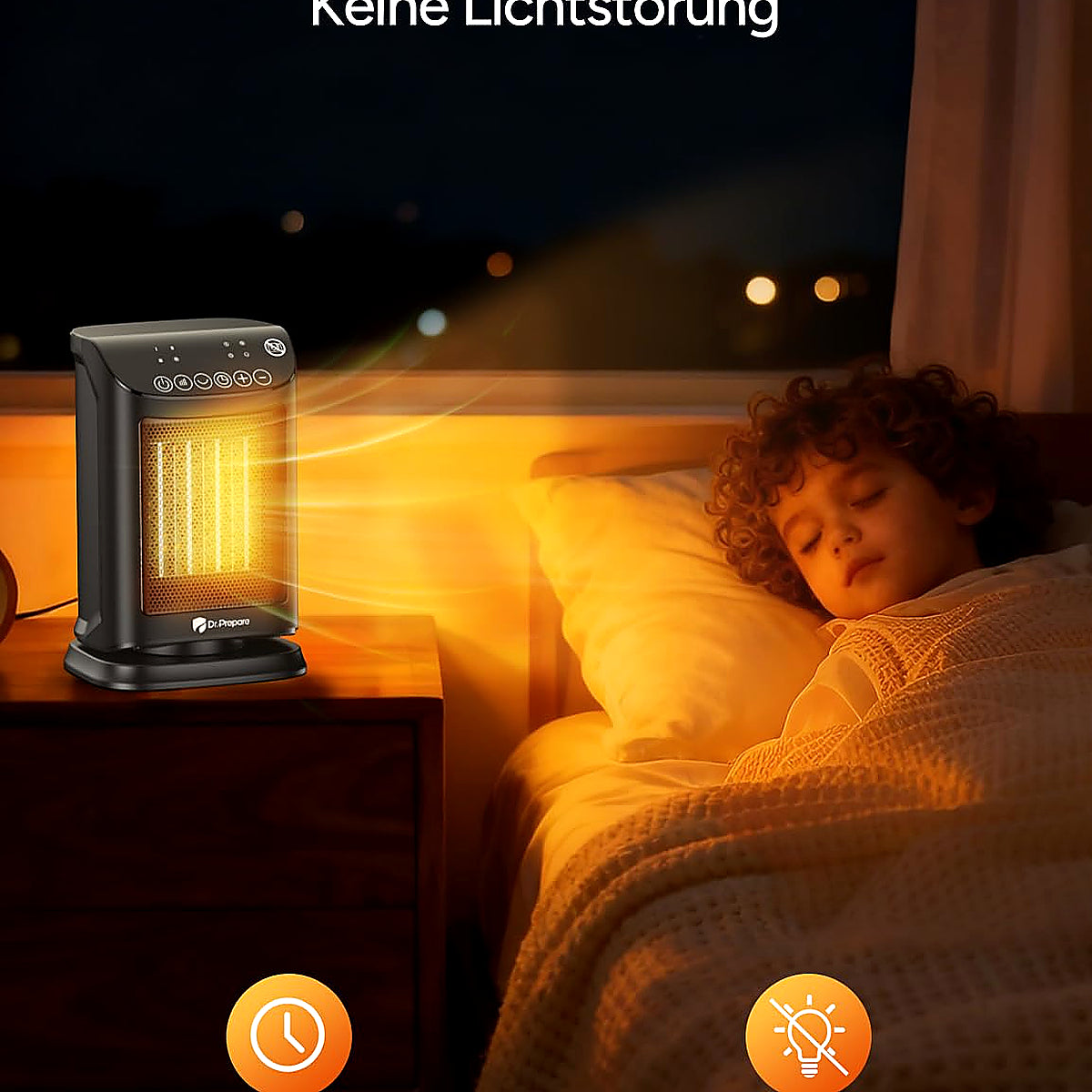 DR.PREPARE Fan Heater, Energy-Saving, Small, 1800 W Fan Heater, Quiet with Thermostat 5 Modes (3 Heating Modes + Fan Mode + Eco Mode), 70° Oscillating, 12H Timer, Overheating & Tilt Protection for Home