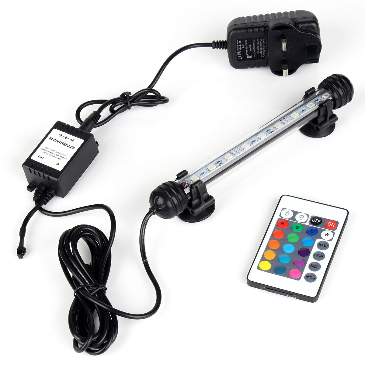 38 cm Aquarium LED-Lichtleiste, 5050 RGB LED-Streifen, tauchfähig, mit UK-Netzstecker
