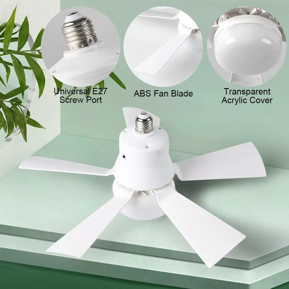 40W White LED Ceiling Fan Light ,Remote Control 3 Speeds, Dimmable B22, E27 Adapter UK