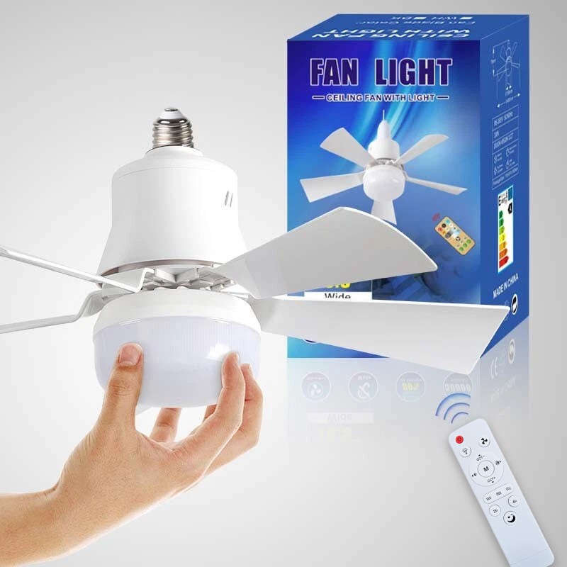 40W White LED Ceiling Fan Light ,Remote Control 3 Speeds, Dimmable B22, E27 Adapter UK