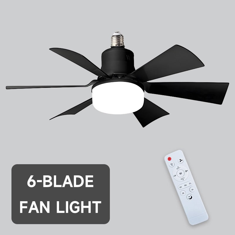 40W schwarzer LED-Deckenventilator mit Licht, Fernbedienung, 3 Geschwindigkeitsstufen, dimmbar, B22, E27-Adapter UK