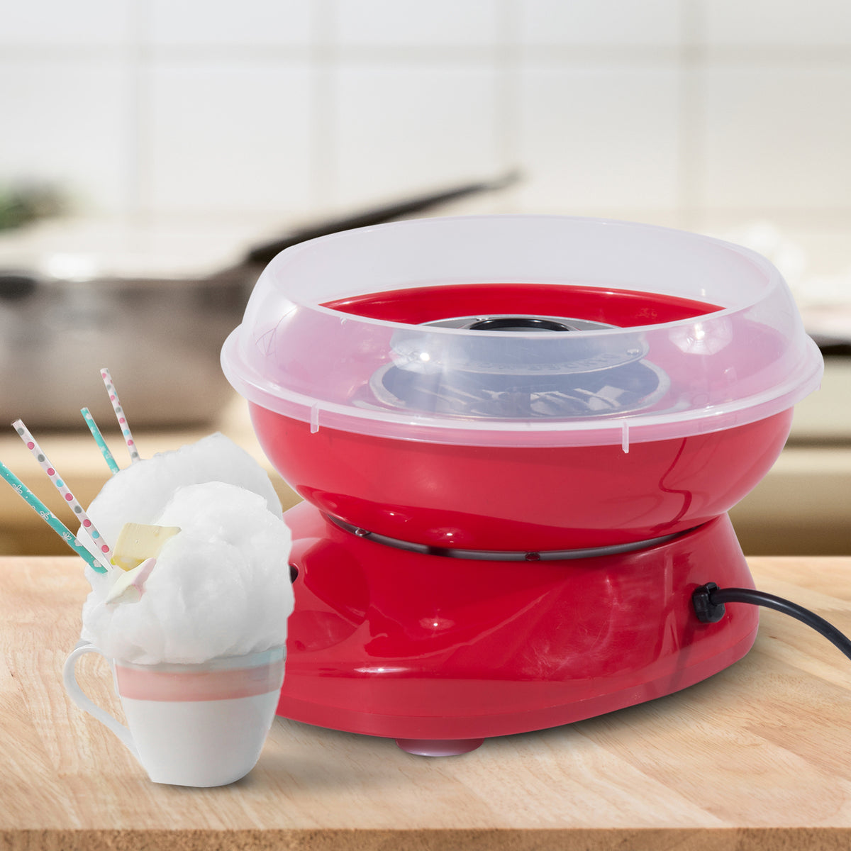 Zuckerwattemaschine Zuckerwattegerät Zuckerwatte Maschine 450W Rot