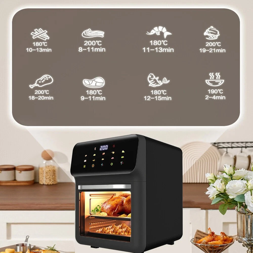 10L Heißluftfritteuse Küchenofen ölfrei fettarm gesundes Frittiergerät 1350W WEIHNACHTEN UK