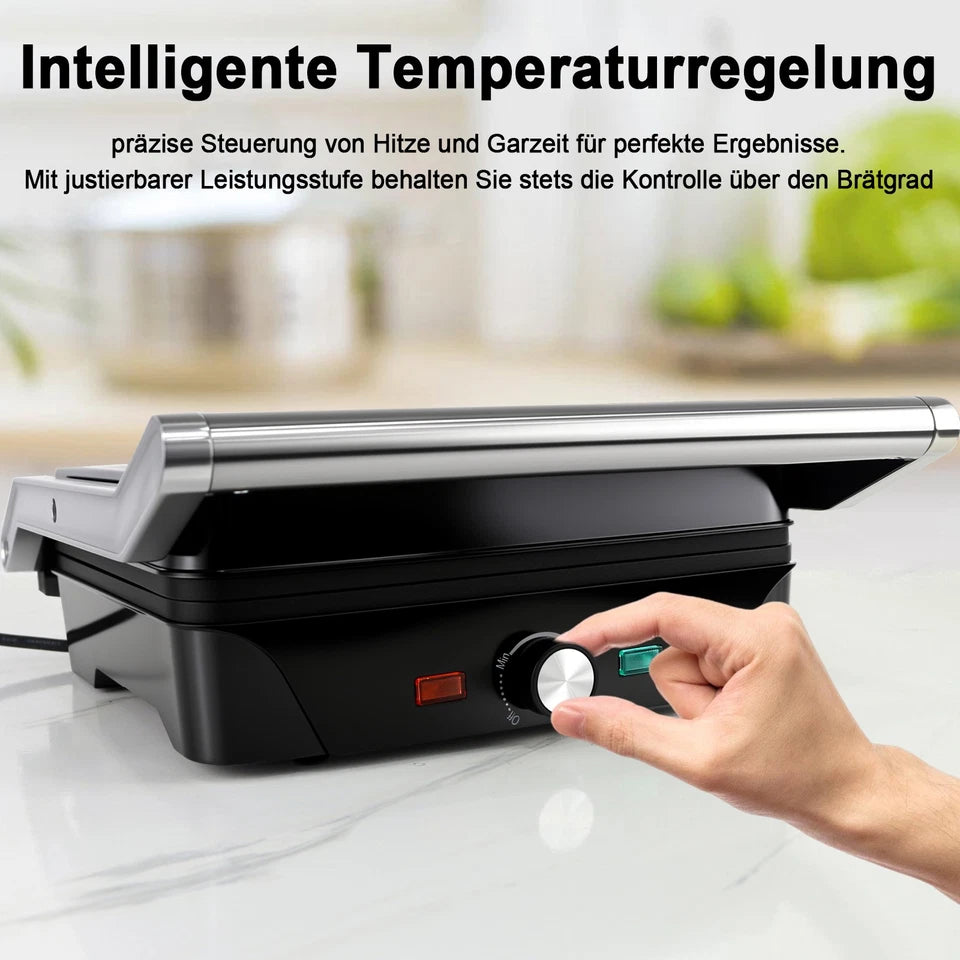 Contact Grill XL 2000W Electric Table Top Grill & Panini Maker 180° Opening 28*25cm