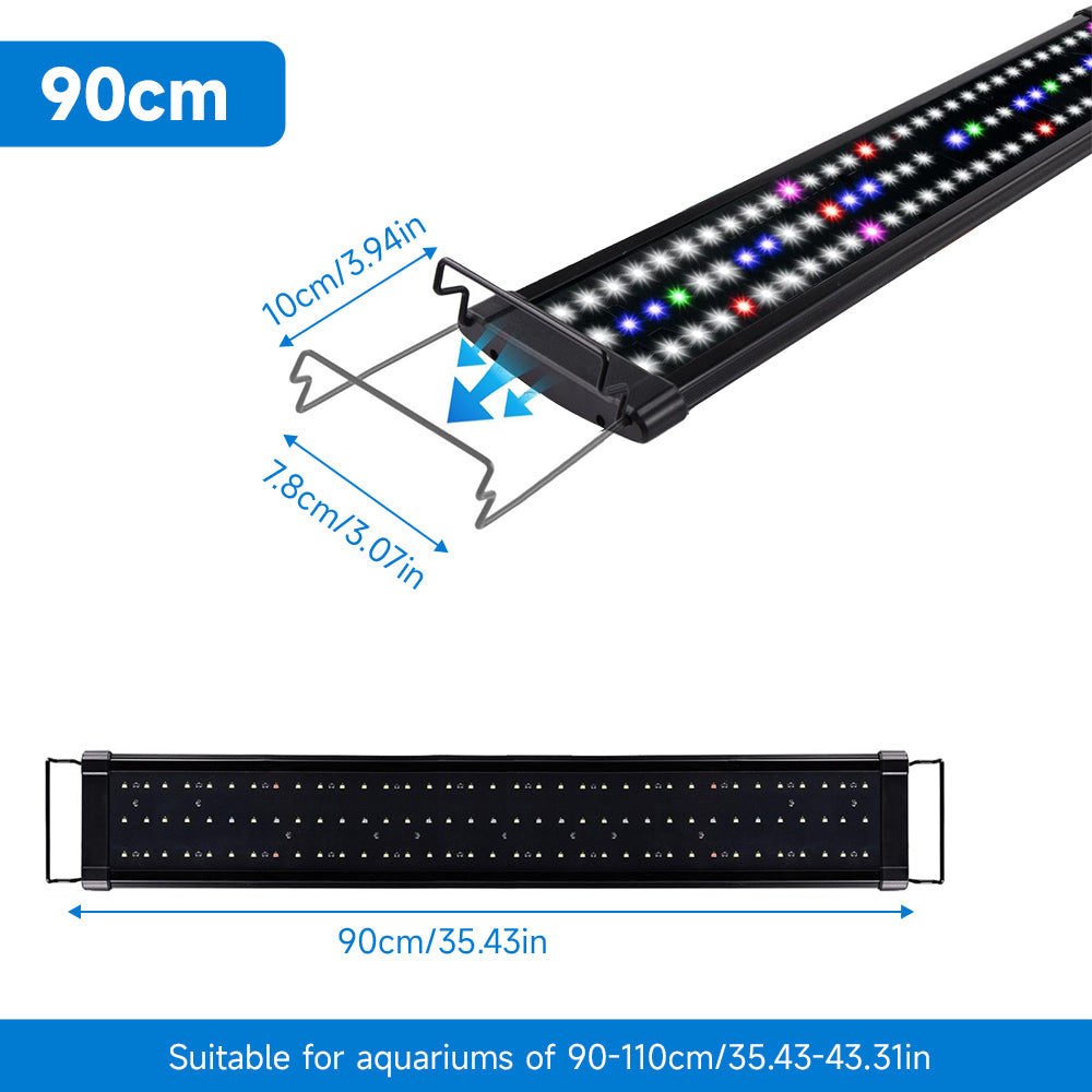 90-110CM  NEW Aquarium Fish Tank LED Light Over-Head Full Spectrum Plant Lighting Lamp UK
