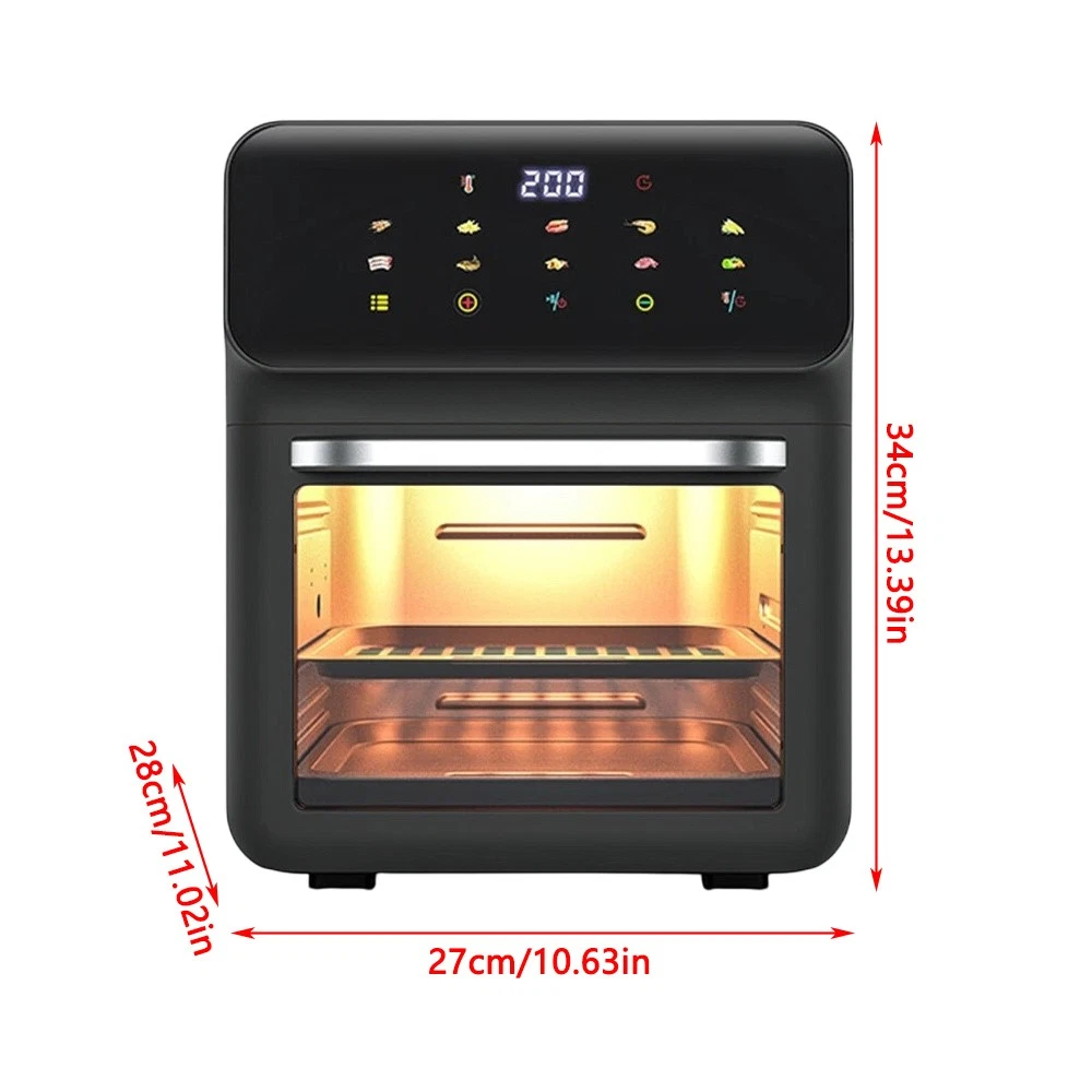10L Heißluftfritteuse Küchenofen ölfrei fettarm gesundes Frittiergerät 1350W WEIHNACHTEN UK