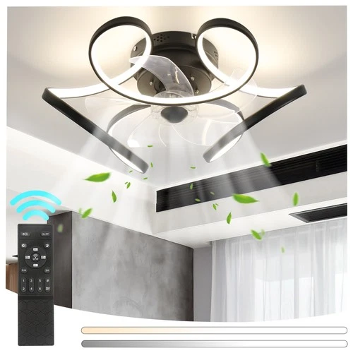 LED-Deckenventilatoren mit Licht, Fernbedienung, Smart-Ventilatorleuchte, 6-stufiger Deckenventilator mit Lampe