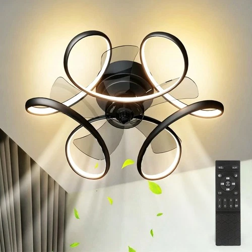LED-Deckenventilatoren mit Licht, Fernbedienung, Smart-Ventilatorleuchte, 6-stufiger Deckenventilator mit Lampe