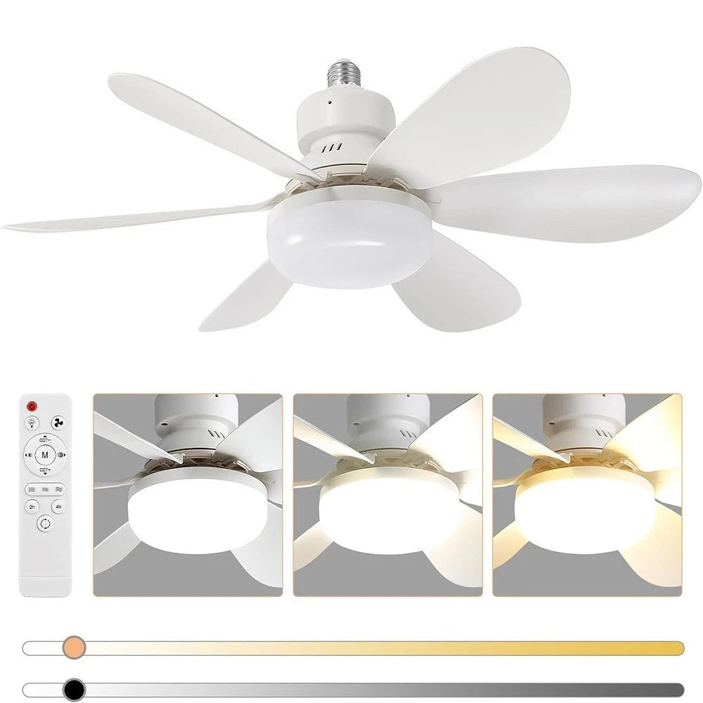 30/40W Moderner LED-Deckenventilator mit dimmbarem Licht E27 Schlafzimmer Wohnzimmer Ventilator