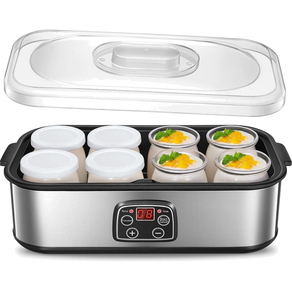 Joghurt-Maker, Timer & Temperatur-Einstellung, 8 Gläser à 180 ml, 25 W