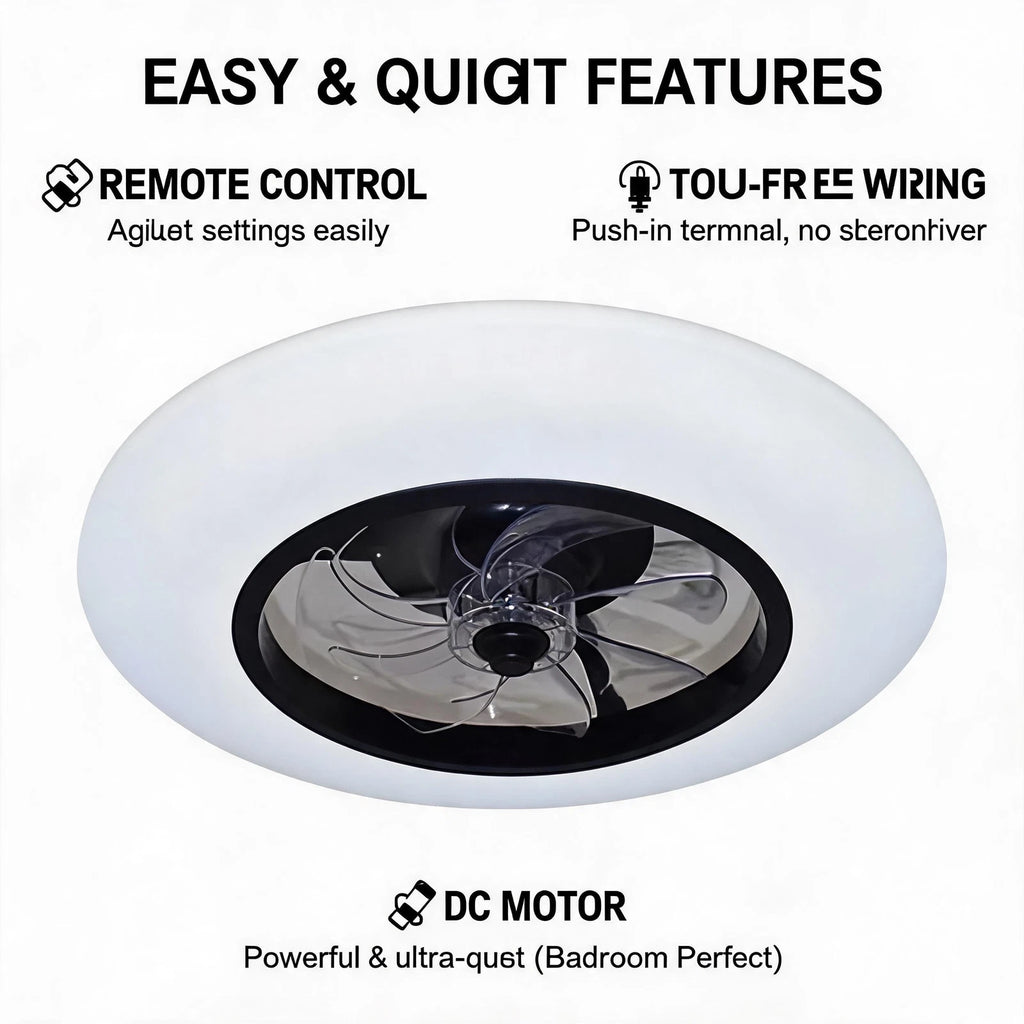 Ceiling Fans With Remote Control and Light 70W LED Lamp Fan Smart Silent UK
