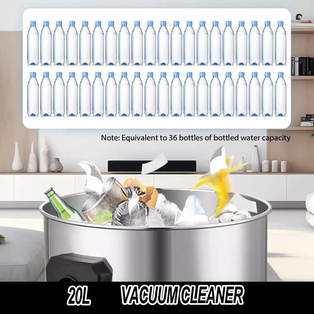 2000W Vacuum Cleaner Wet and Dry Bagless 20L Cylinder Powerful Compact Cleaning