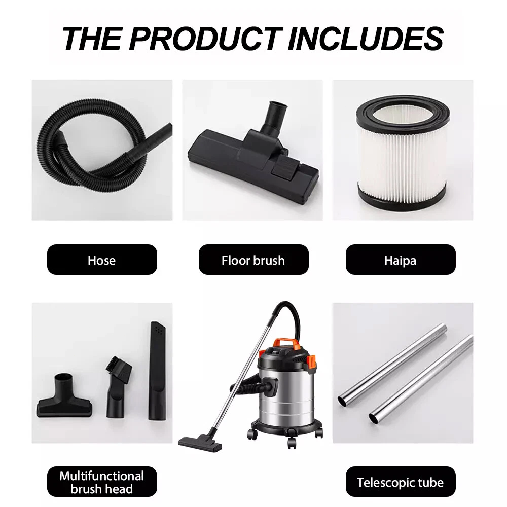 2000W Vacuum Cleaner Wet and Dry Bagless 20L Cylinder Powerful Compact Cleaning