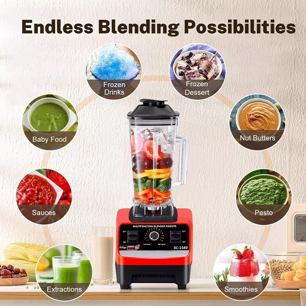 Standmixer Kunststoffkrug Küchenmixer Smoothie-Maker Entsafter Eiscrusher UK