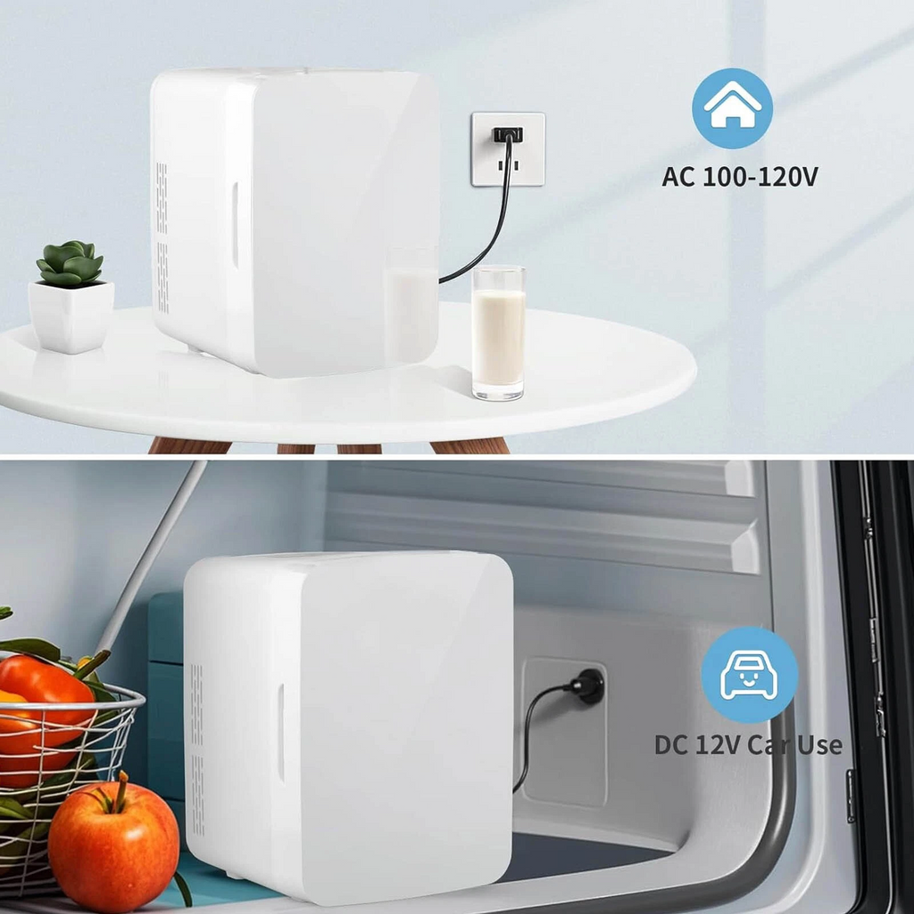 Mini-Kühlschrank 10L Tragbarer elektrischer Tisch-Kühler und Wärmer Kühlbox für Auto und Zuhause