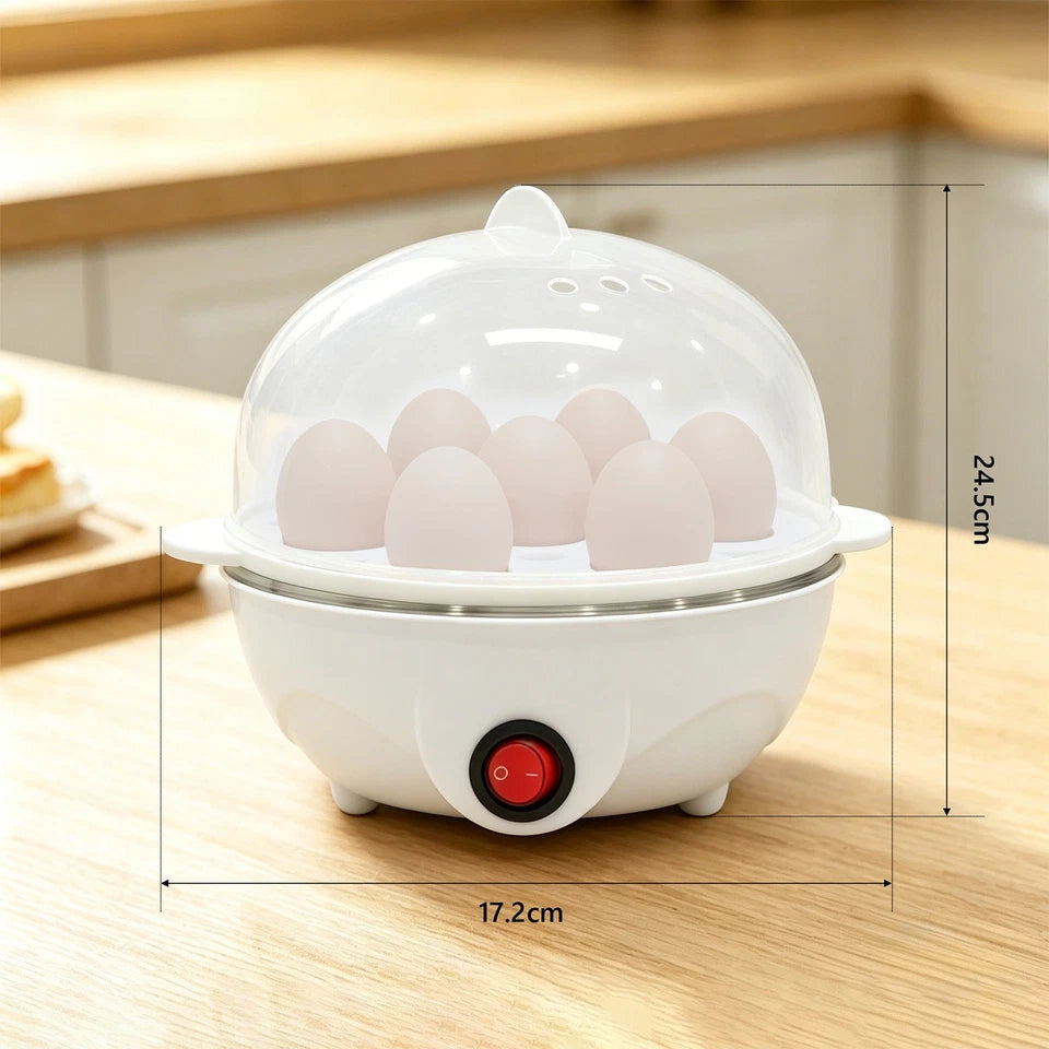 Egg Cooker for 1-7 Eggs, 350W, 3 Degrees of Hardness, Overheat Protection, Includes Egg Holders